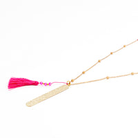 Etched Gold Bar Necklace