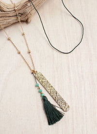 Etched Gold Bar Necklace