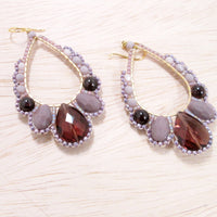 Thai Crystal Scalloped Earrings