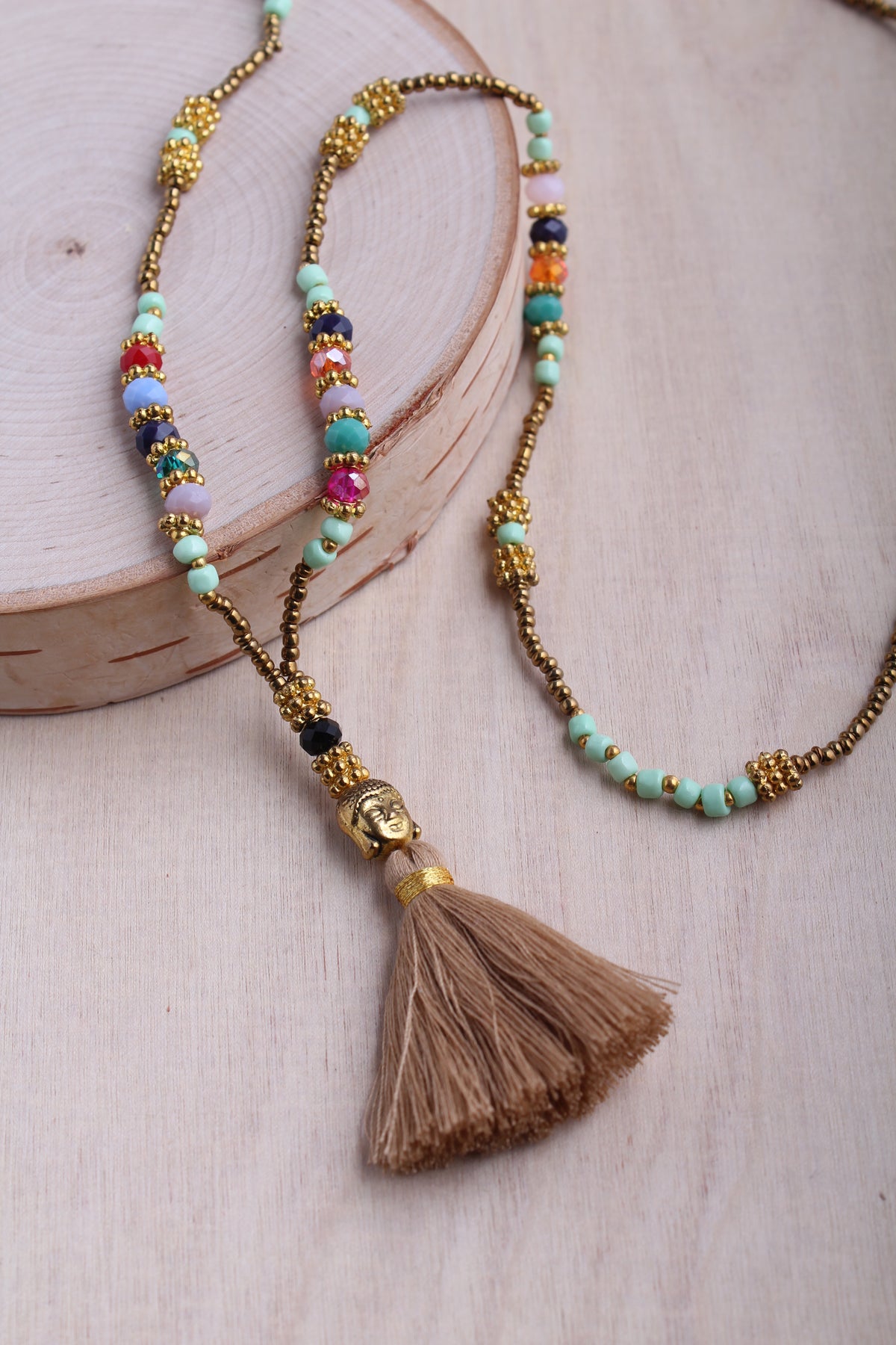 Summer Buddha Tassel Necklace
