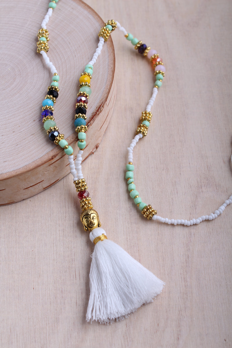 Summer Buddha Tassel Necklace
