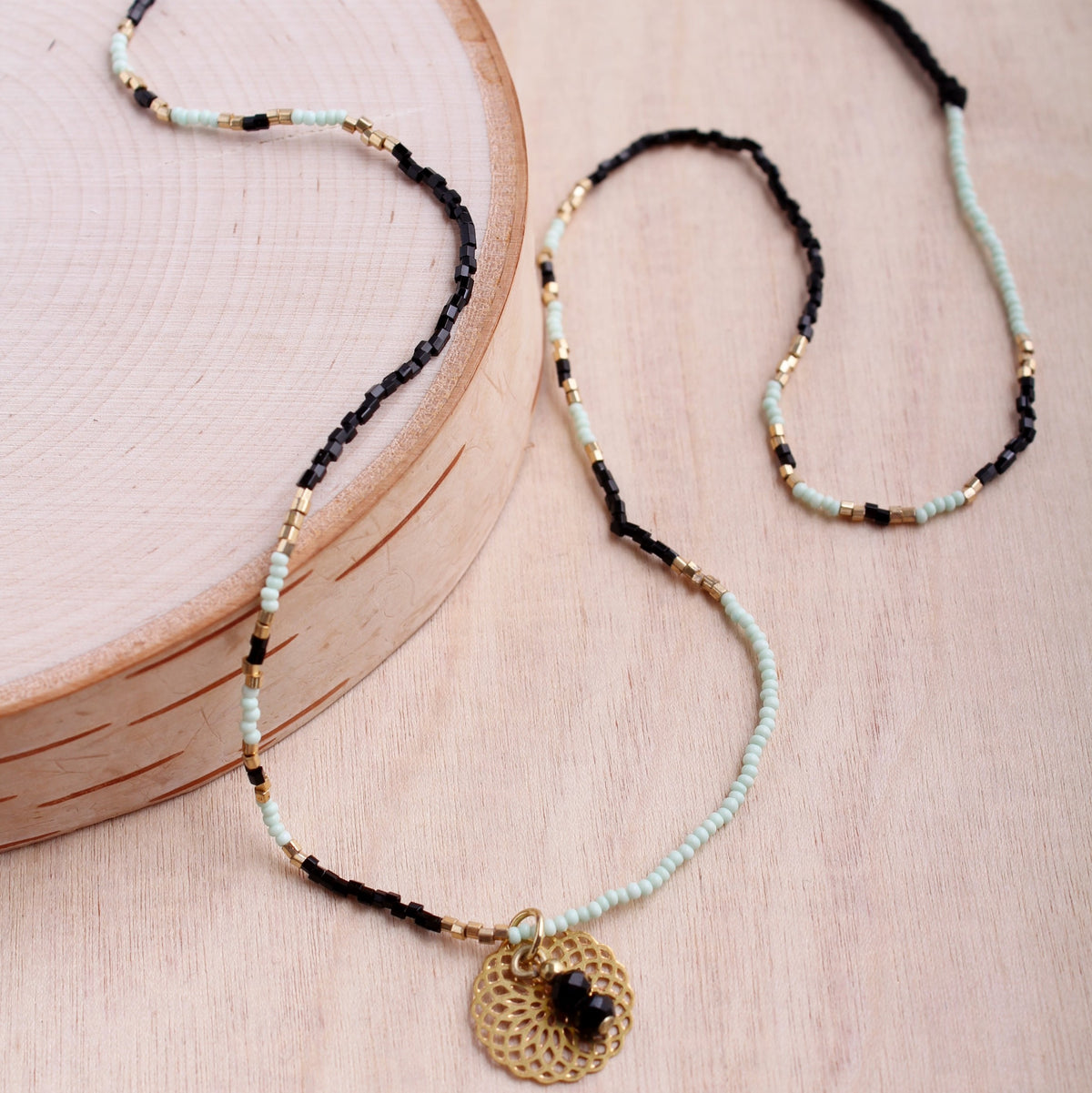 India Golden Mandala Delicate Necklace