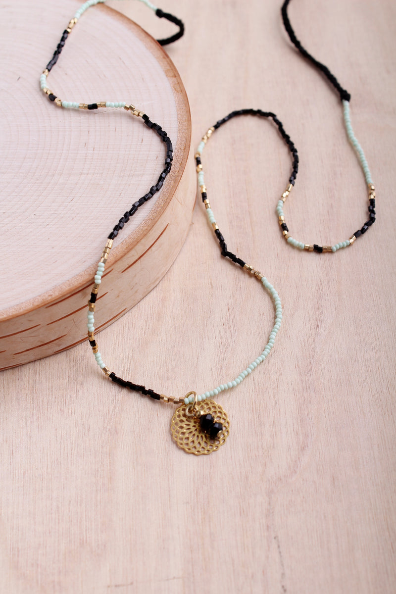 India Golden Mandala Delicate Necklace