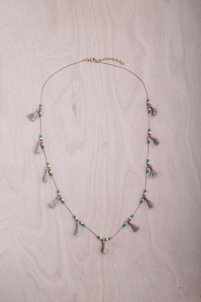 India Golden Chain Multi Tassel Necklace
