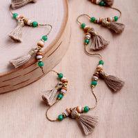 India Golden Chain Multi Tassel Necklace