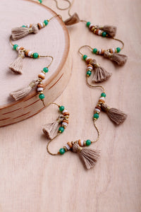 India Golden Chain Multi Tassel Necklace