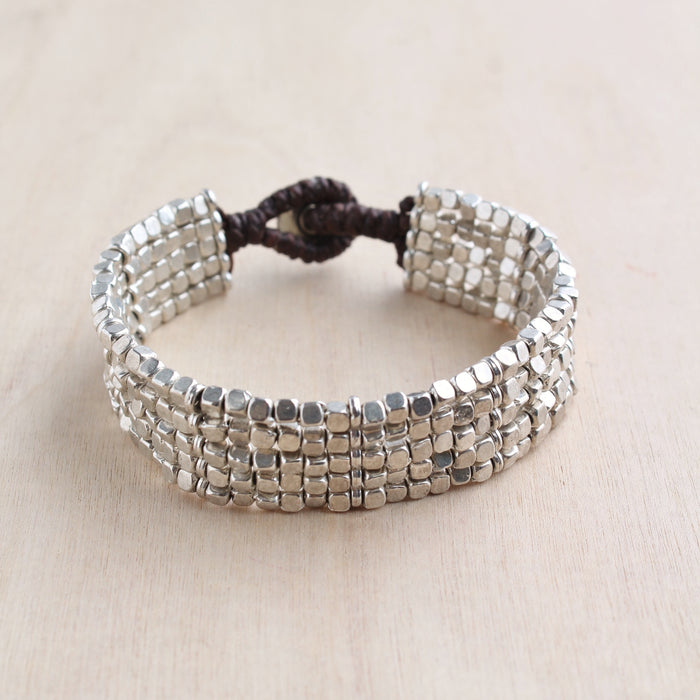 5 Square Tight Weave Premium Alloy Bracelet