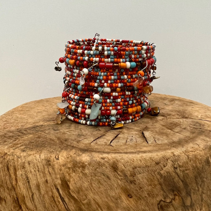 On The Cliffs Gemstone Beaded Cuff