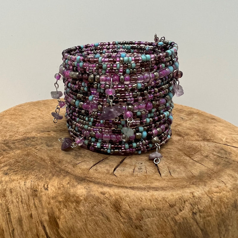 On The Cliffs Gemstone Beaded Cuff | Shop Bali Queen