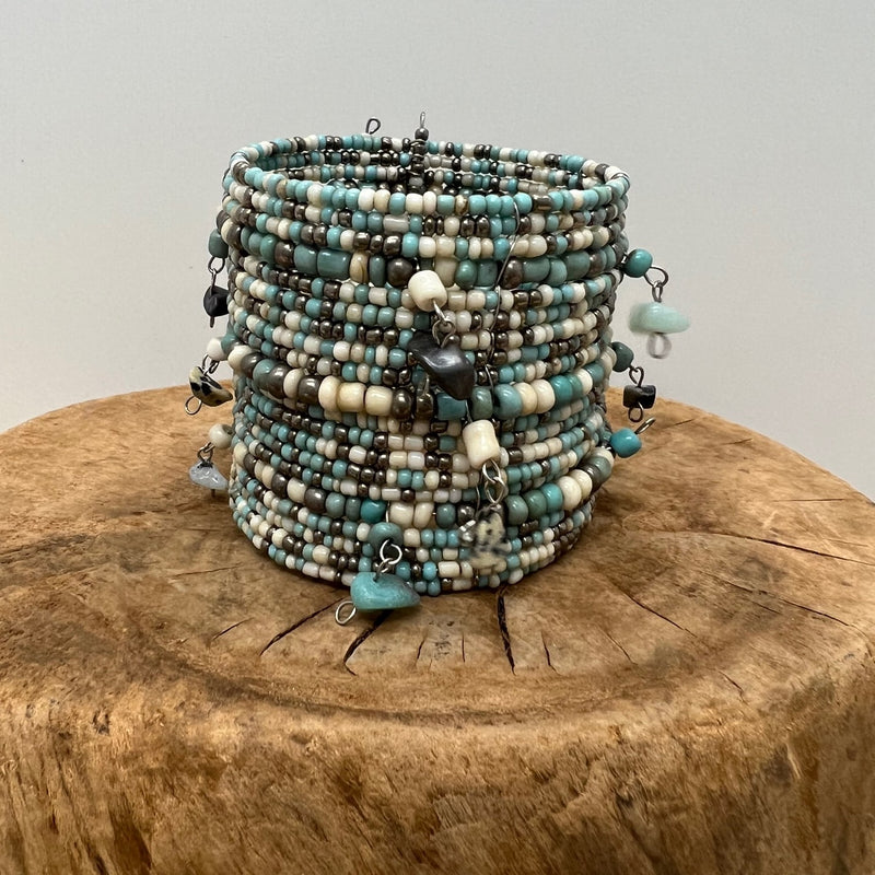 On The Cliffs Gemstone Beaded Cuff