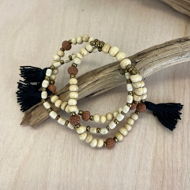 Lilo Wooden Tassel Bracelet