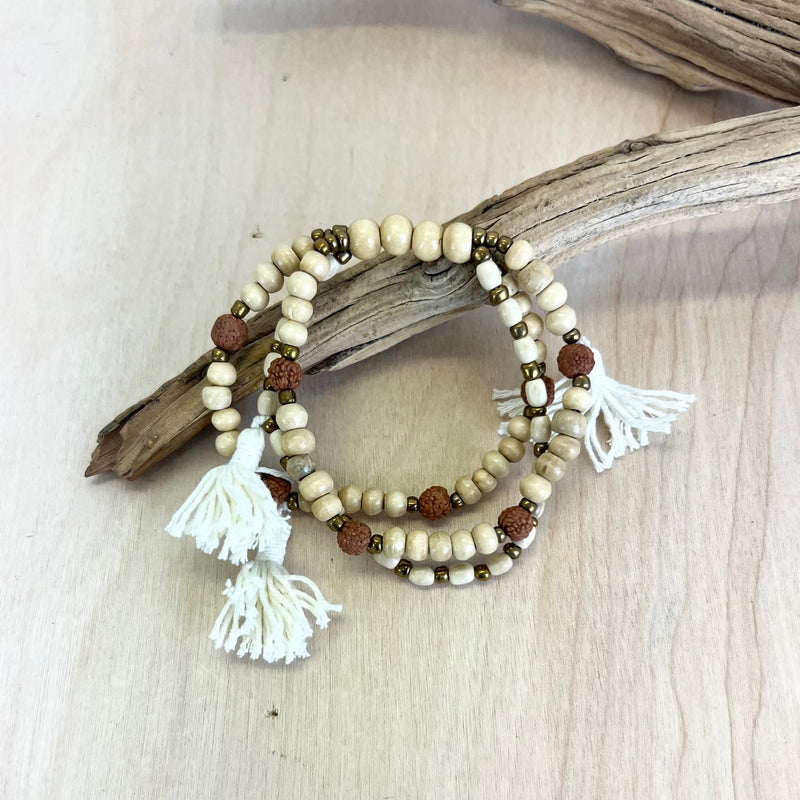 Lilo Wooden Tassel Bracelet