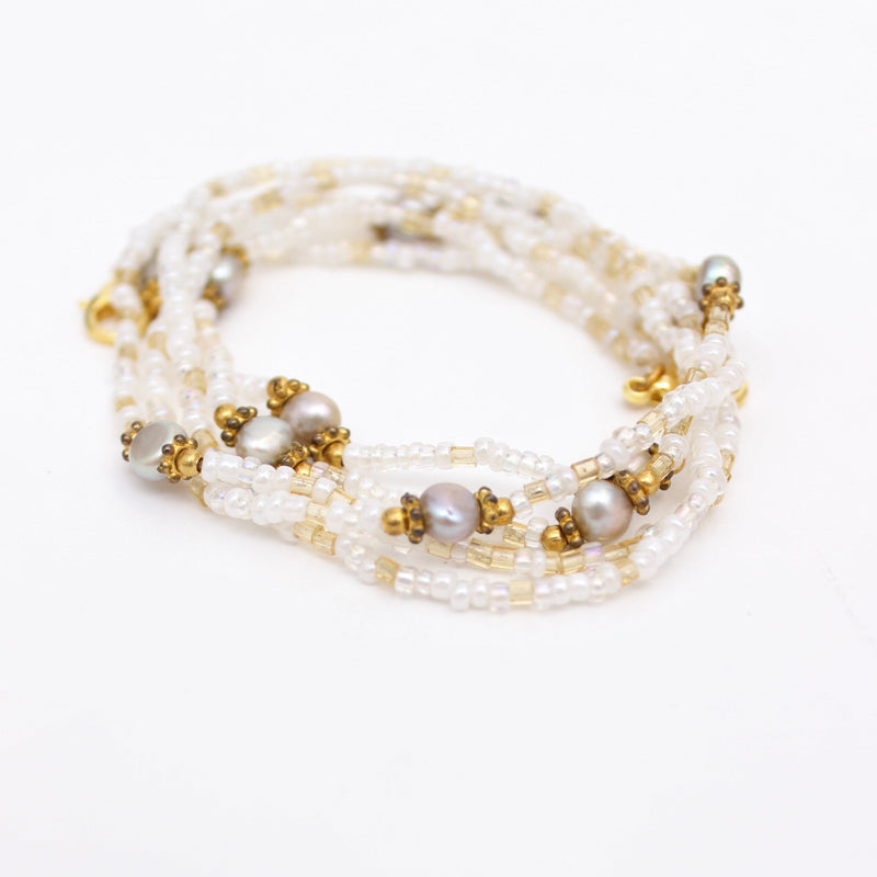 Freshwater Pearl and Crystal Eyeglass / Mask Chain