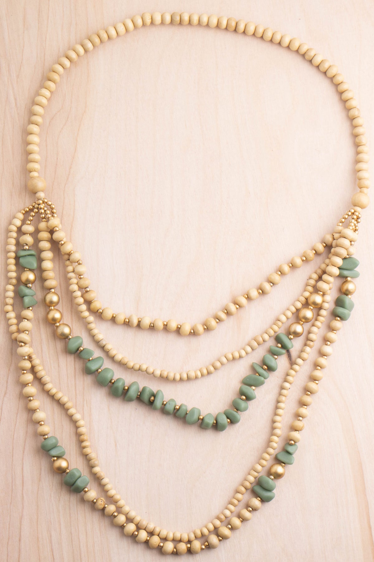 Wood & Resin Multi Strand Necklace