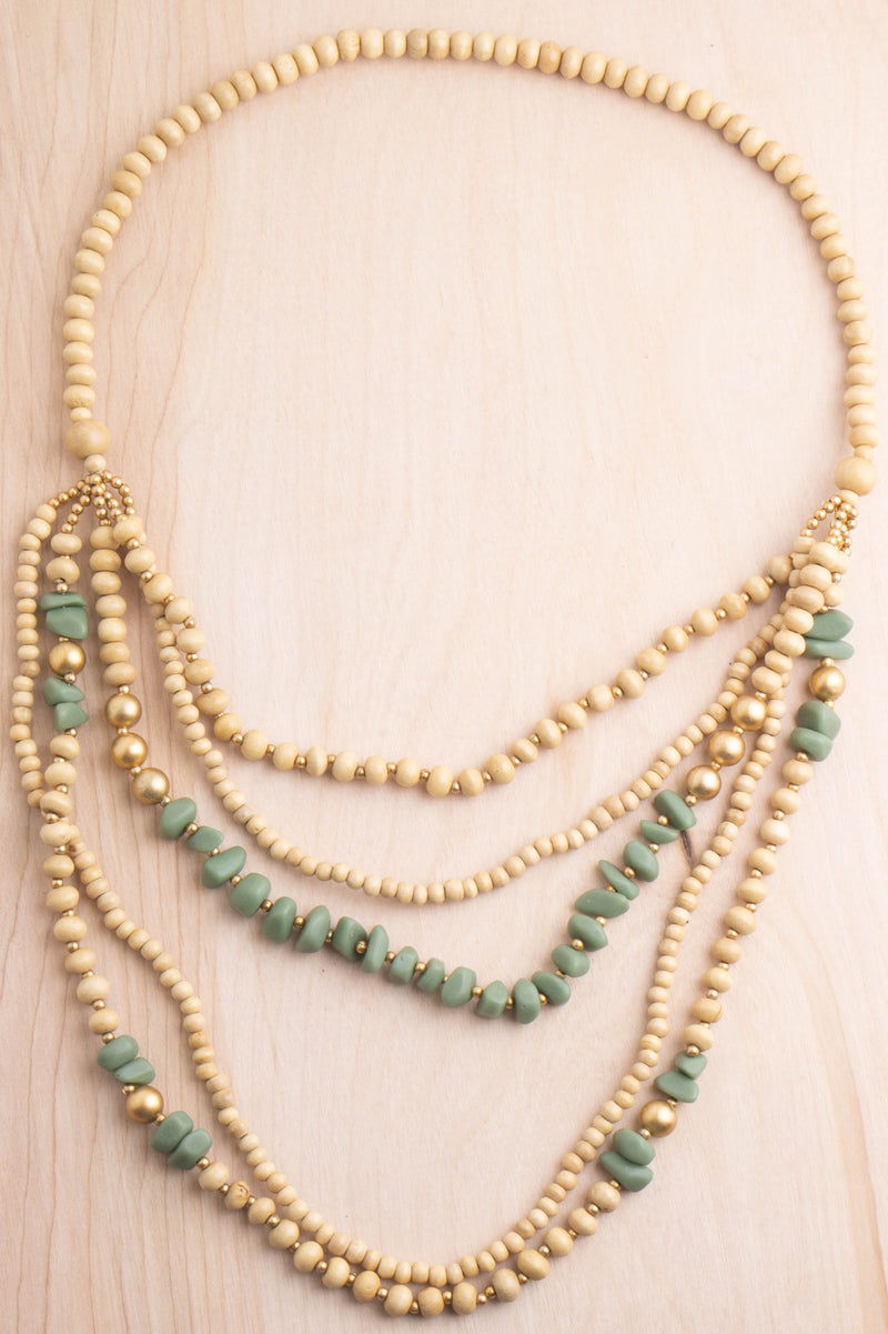 Wood & Resin Multi Strand Necklace