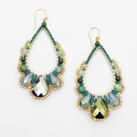 Thai Crystal Scalloped Earrings
