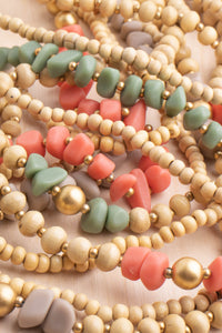 Wood & Resin Multi Strand Necklace