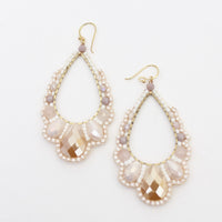 Thai Crystal Scalloped Earrings