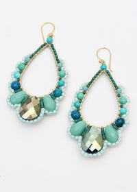 Thai Crystal Scalloped Earrings