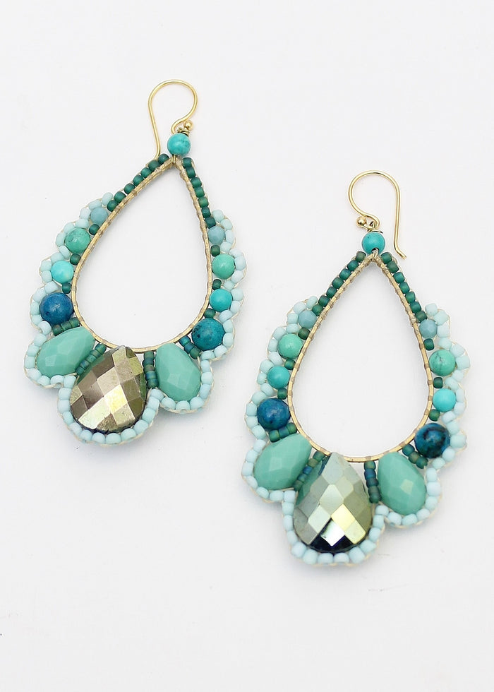 Thai Crystal Scalloped Earrings