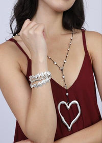 Large Open Heart Alloy Necklace