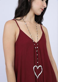 Large Open Heart Alloy Necklace
