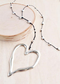 Large Open Heart Alloy Necklace