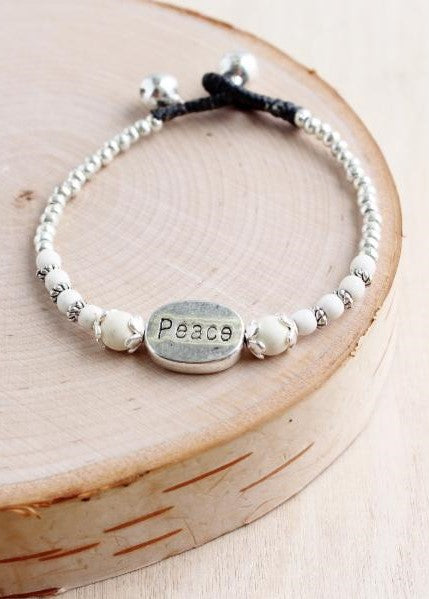 Peace Stone Alloy Anklet