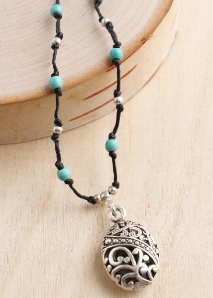 Turquoise Filigree Alloy Choker