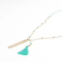 Etched Gold Bar Necklace