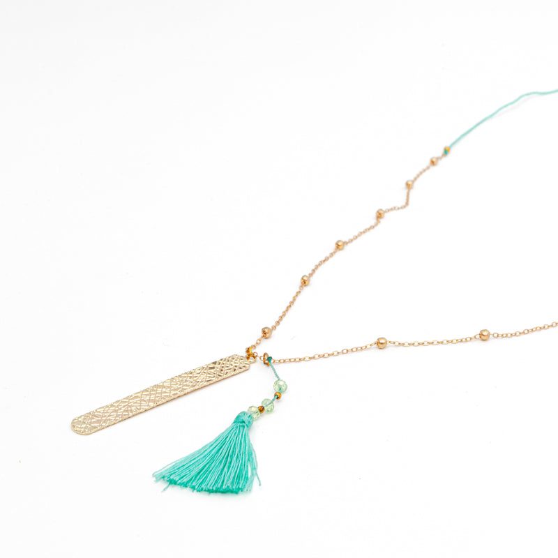 Etched Gold Bar Necklace