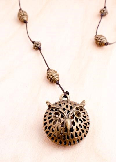 Bronze Owl Alloy Necklace