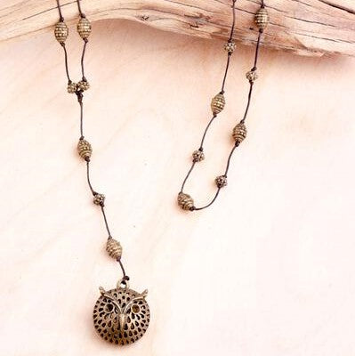 Bronze Owl Alloy Necklace