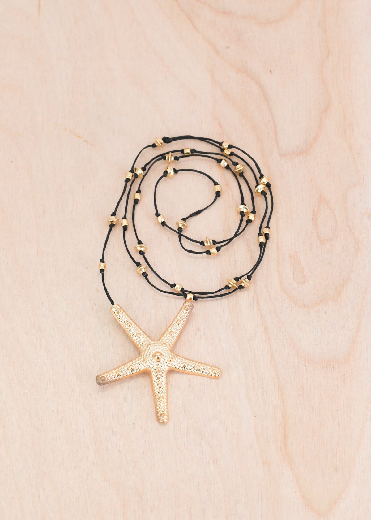 Bumpy Starfish Gold Alloy Necklace