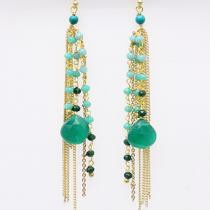Thai Crystal & Fringe Earrings