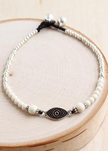 Evil Eye Stone Alloy Anklet