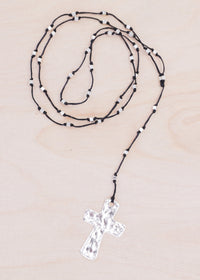 Hammered Cross Alloy Necklace