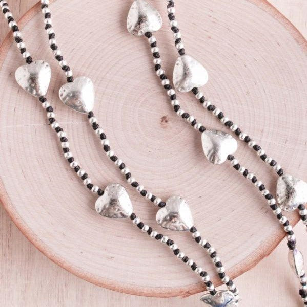 Hammered Heart Layering Alloy Necklace