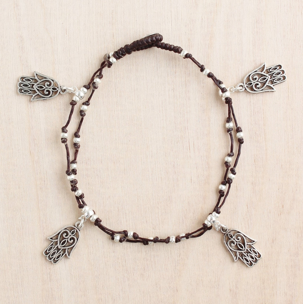 Double Strand Hamsa Hamsa Anklet