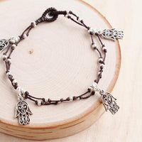 Double Strand Hamsa Hamsa Anklet