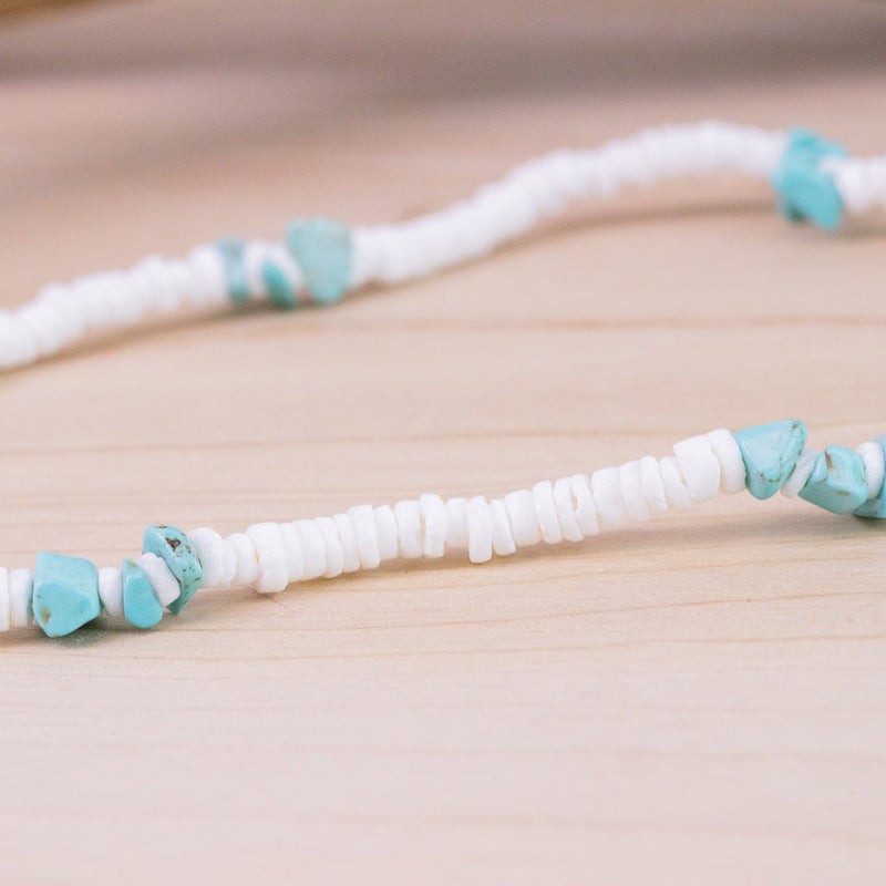Kona Turquoise Puka Shell Stretch Necklace | Shop Bali Queen