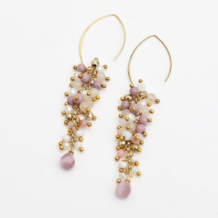 Thai Beaded Cluster Earrings
