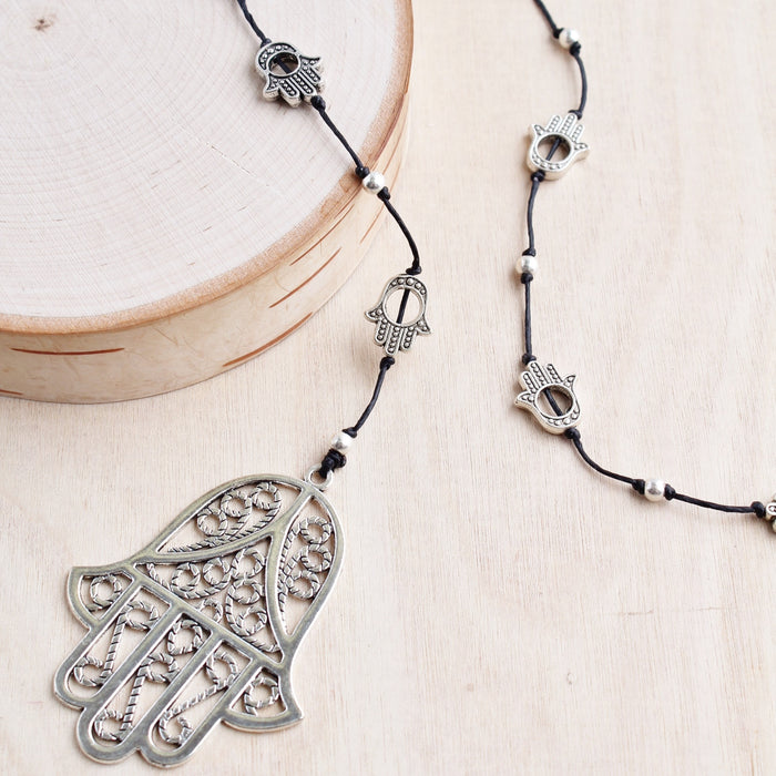 Lg Hamsa Alloy Necklace