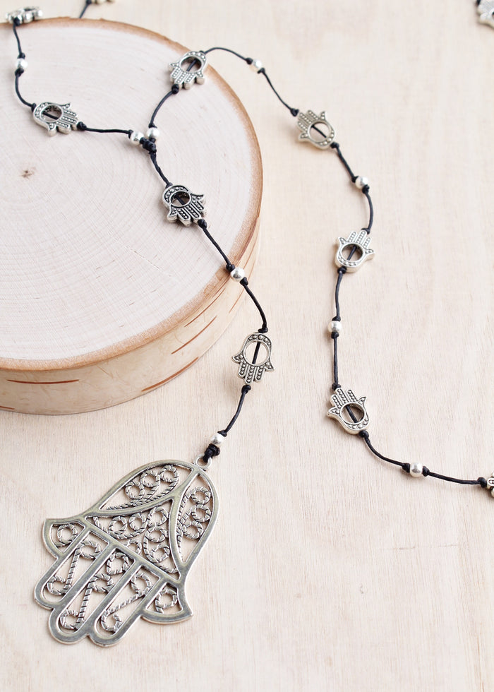 Lg Hamsa Alloy Necklace