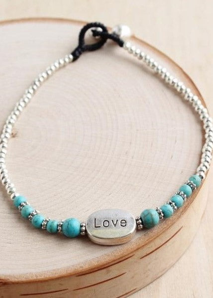 Love Stone Alloy Anklet