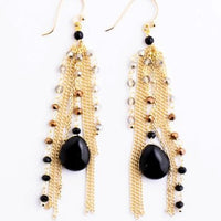 Thai Crystal & Fringe Earrings