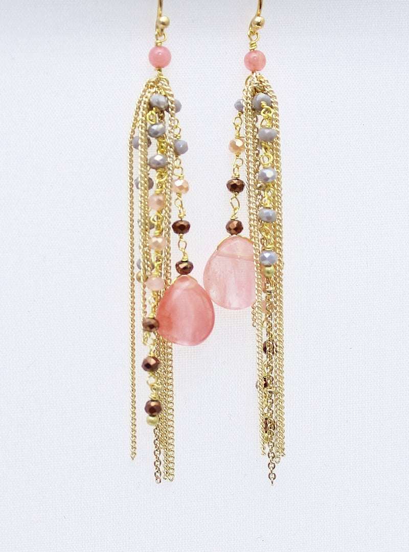Thai Crystal & Fringe Earrings