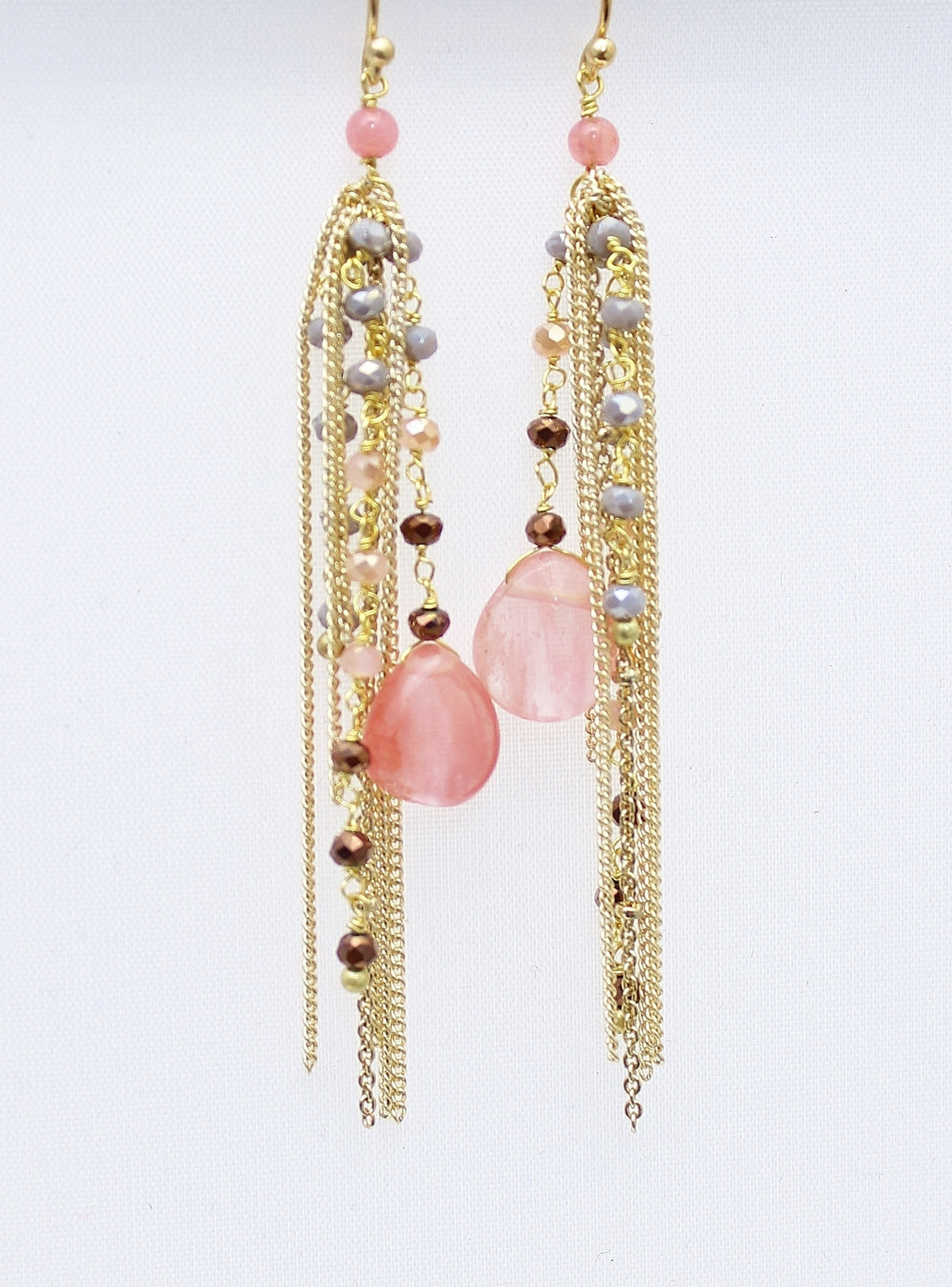 Thai Crystal & Fringe Earrings