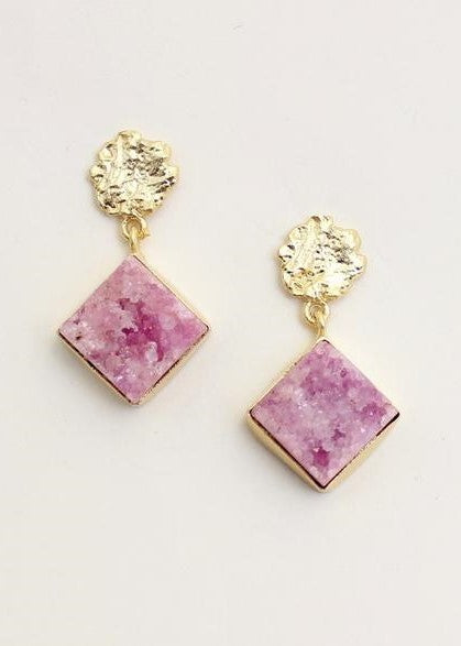 Pink Princess Druzy Earring