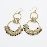 Thai 2 Ring Crystal Earrings